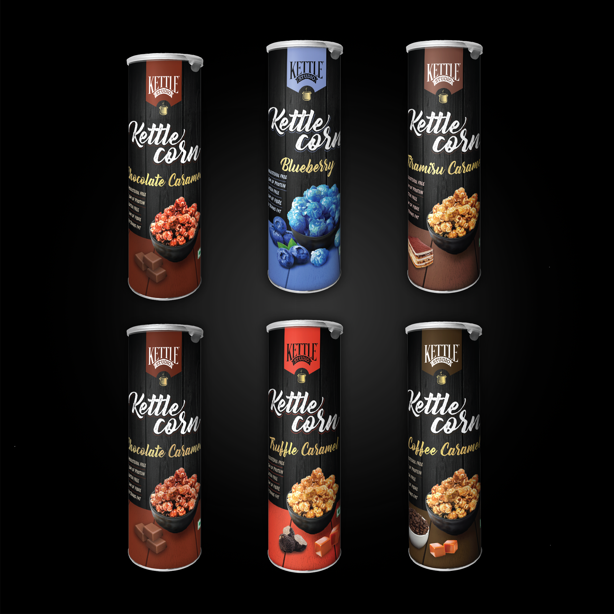 KETTLE POPPED CORN ASSORTED FLAVOURS PACK OF 6
