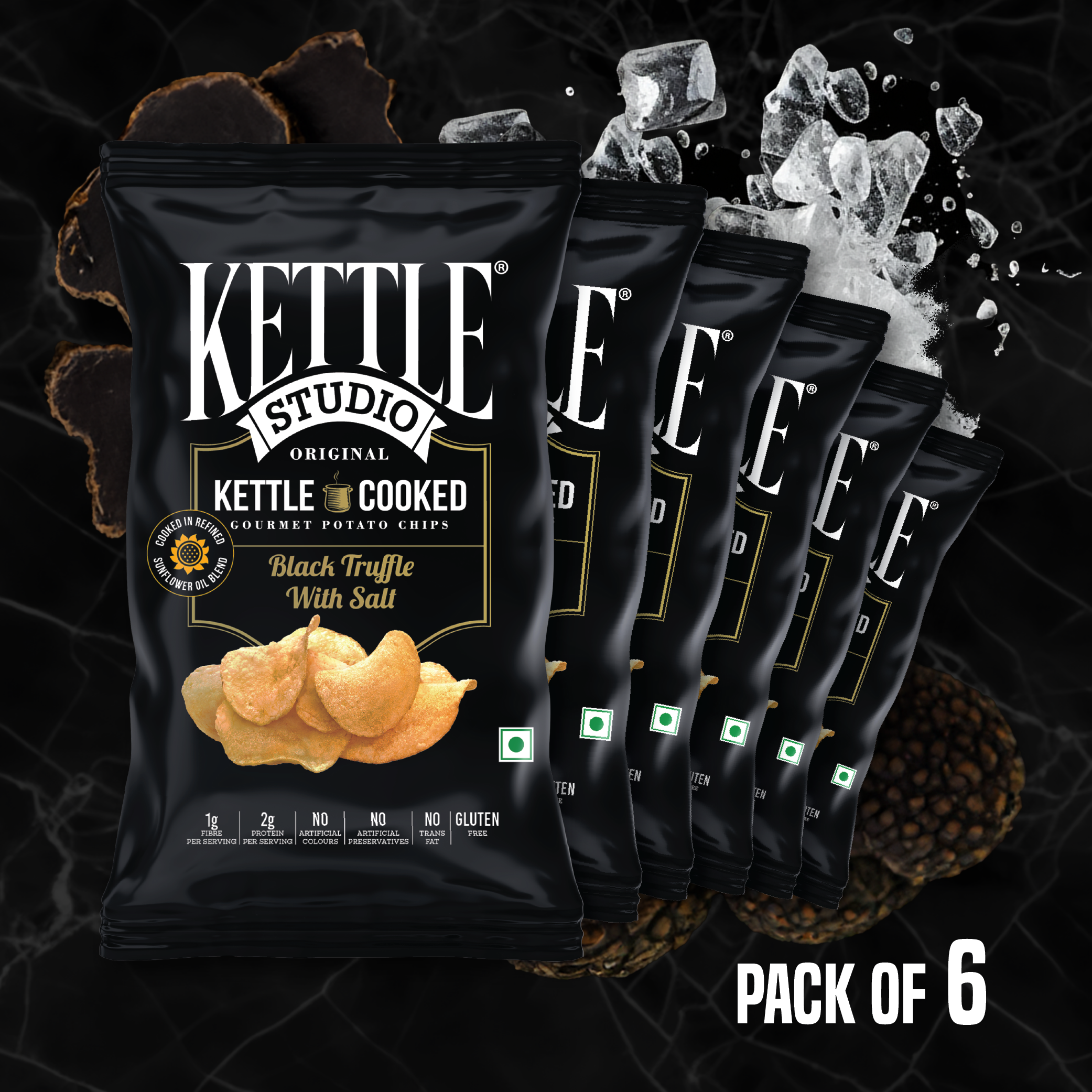 BLACK TRUFFLE WITH SALT PACK OF 6