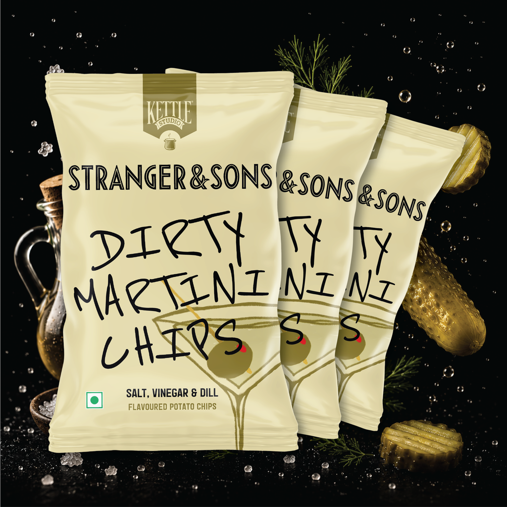 DIRTY MARTINI CHIPS  - SALT, VINEGAR & DILL PACK OF 3