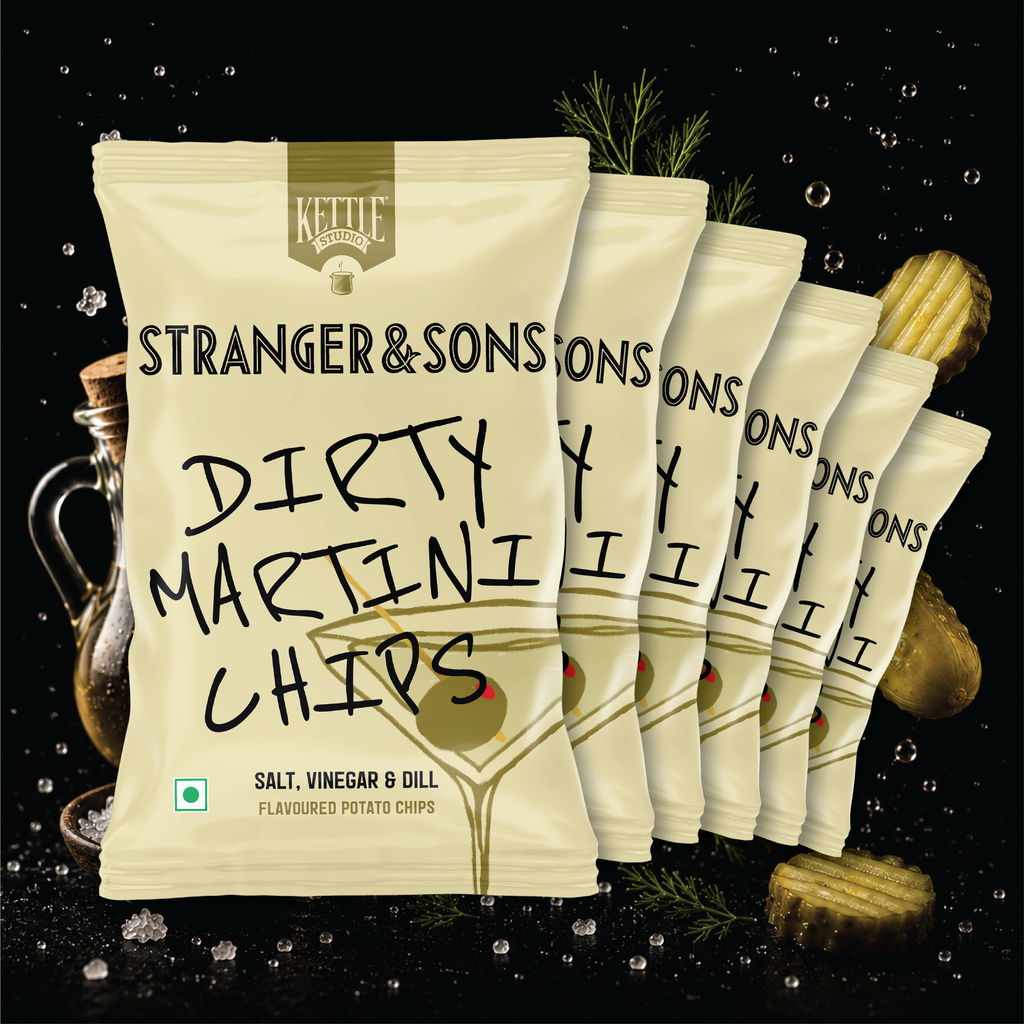 DIRTY MARTINI CHIPS - SALT, VINEGAR & DILL PACK OF 6