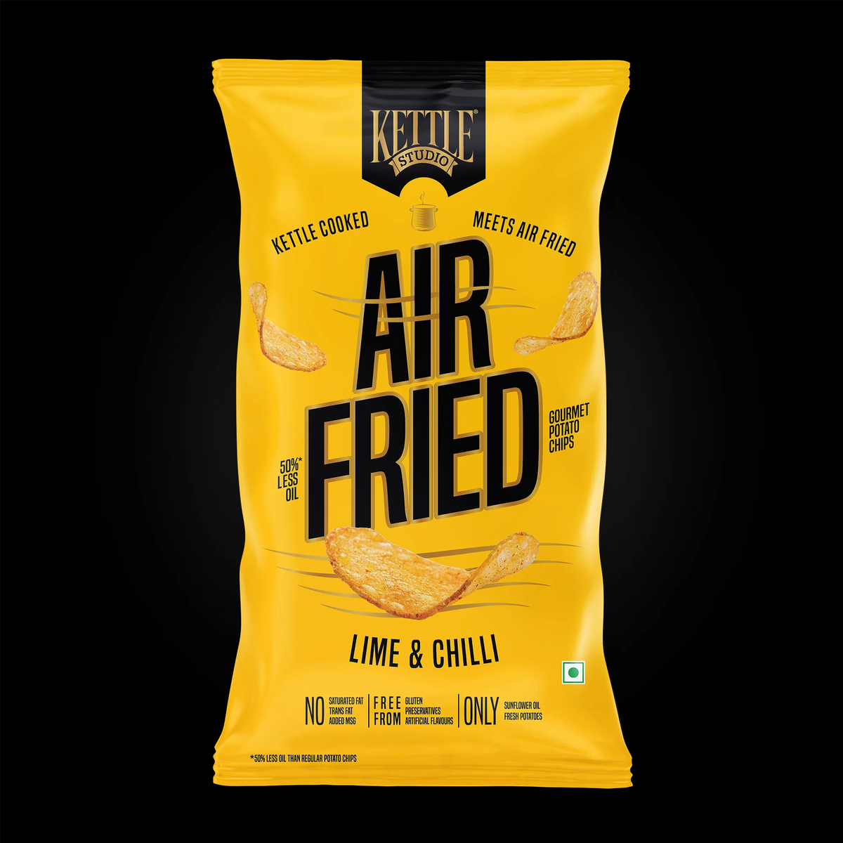 Air Fried Potato Chips Lime & Chilli Pack of 3 pack by Kettle Studio