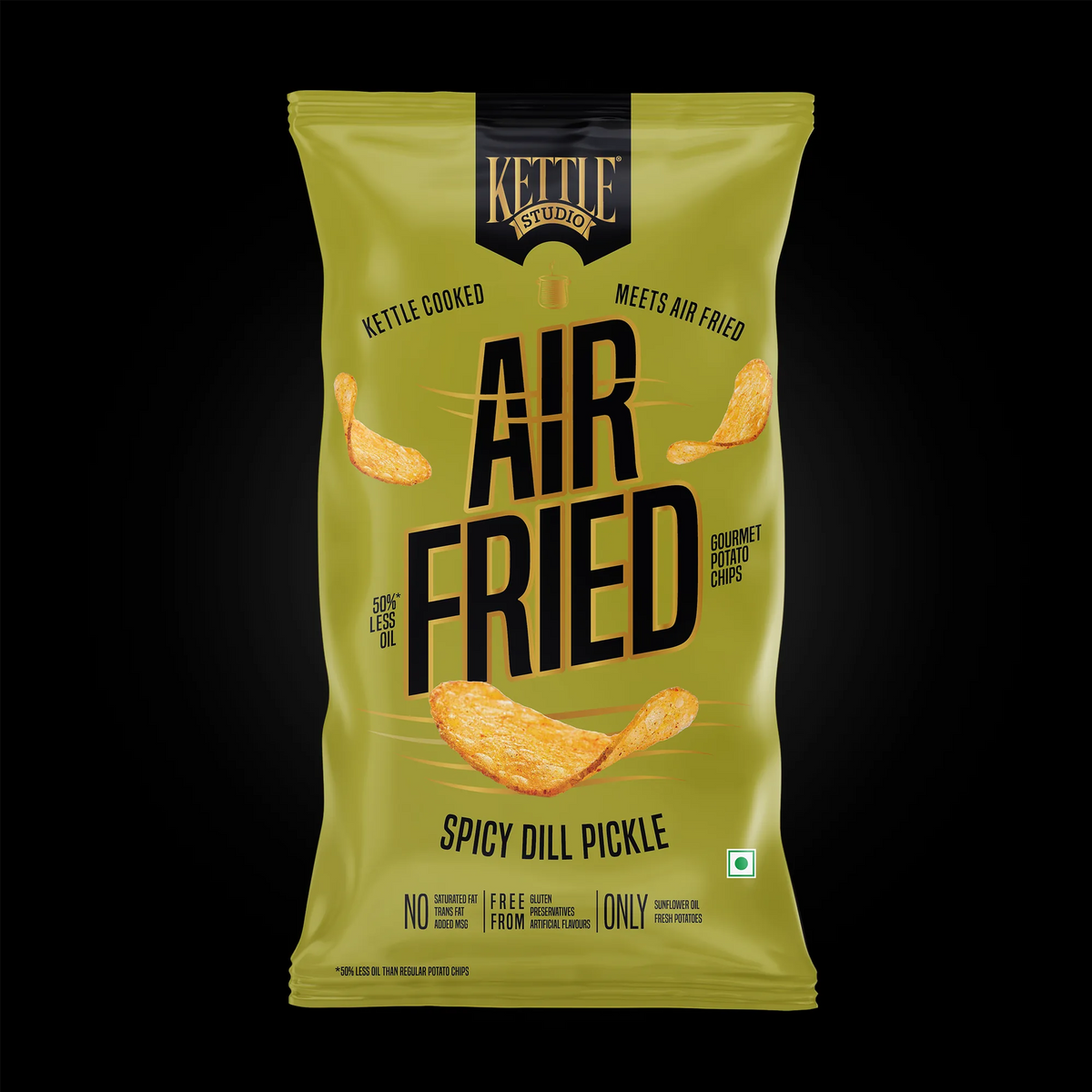 Air Fried Potato Chips Spicy Dill Pickle pack by Kettle Studio