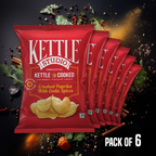 Crushed Paprika with Exotic Spices Pack of 6 kettle cooked potato chips pack by Kettle Studio