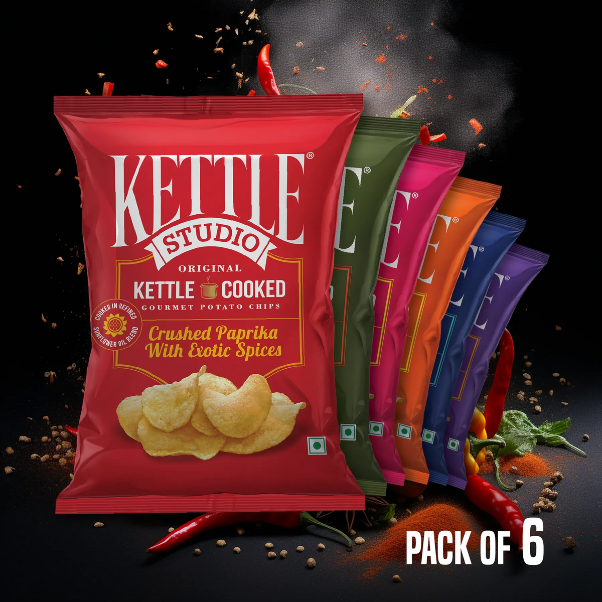 Flavour Expedition Pack of 6 gourmet snack assortment pack by Kettle Studio
