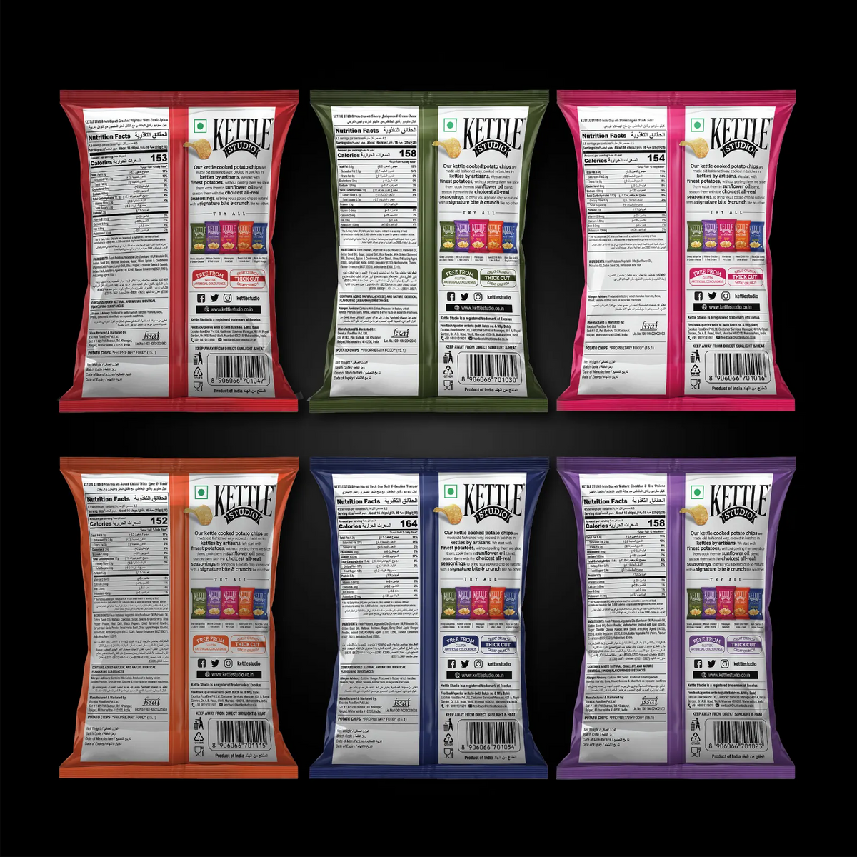 Flavour Expedition Pack of 6 gourmet snack assortment pack by Kettle Studio