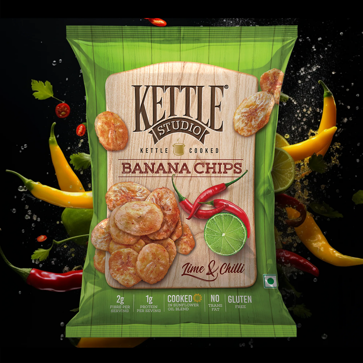 Kettle Cooked Bananas Lime & Chilli pack by Kettle Studio