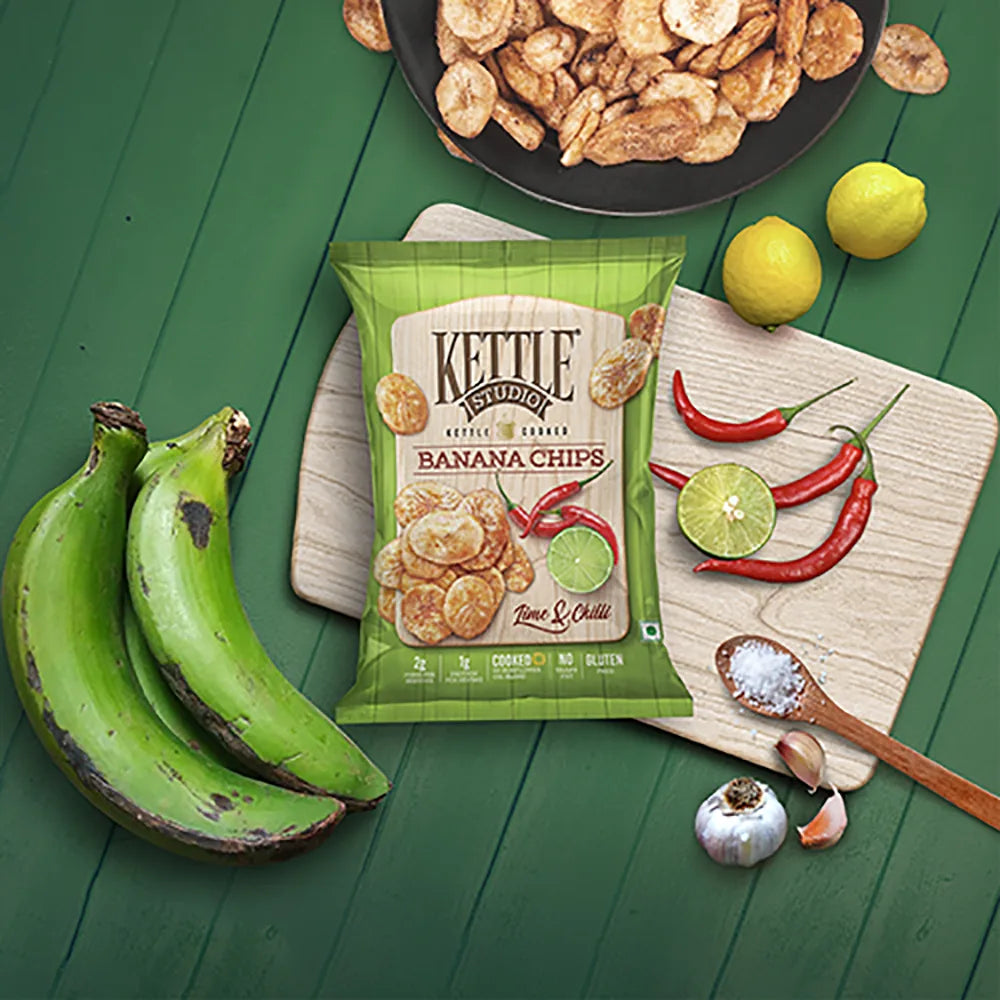 Kettle Cooked Bananas Lime & Chilli Pack of 6 pack by Kettle Studio