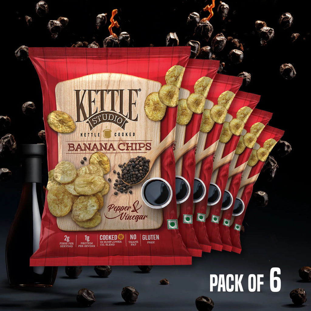 Kettle Cooked Bananas Pepper & Vinegar Pack of 6 pack by Kettle Studio
