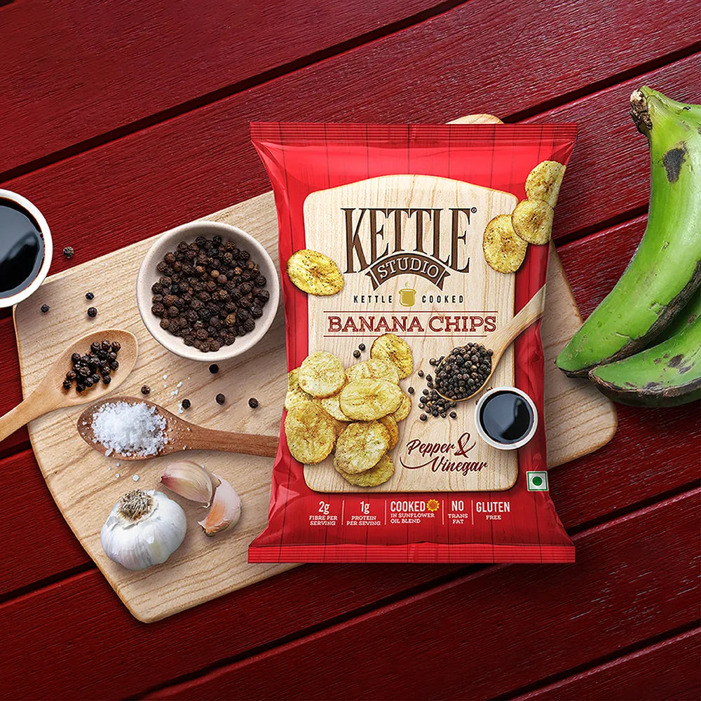Kettle Cooked Bananas Pepper & Vinegar Pack of 6 pack by Kettle Studio