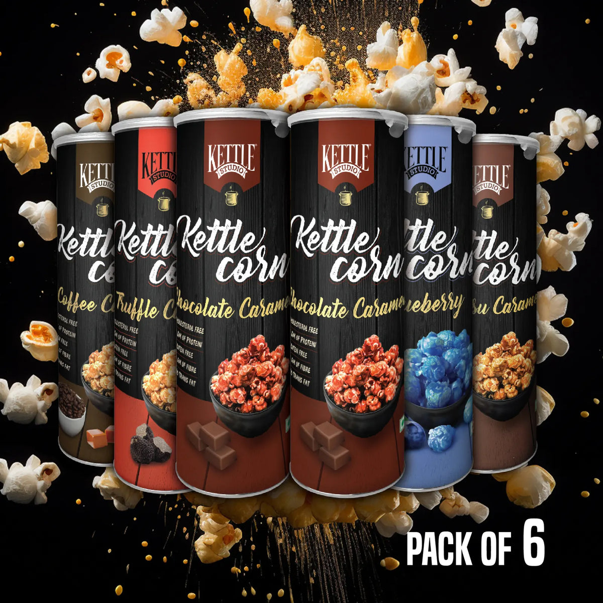 Kettle Corn Assorted Flavours Pack of 6 pack by Kettle Studio