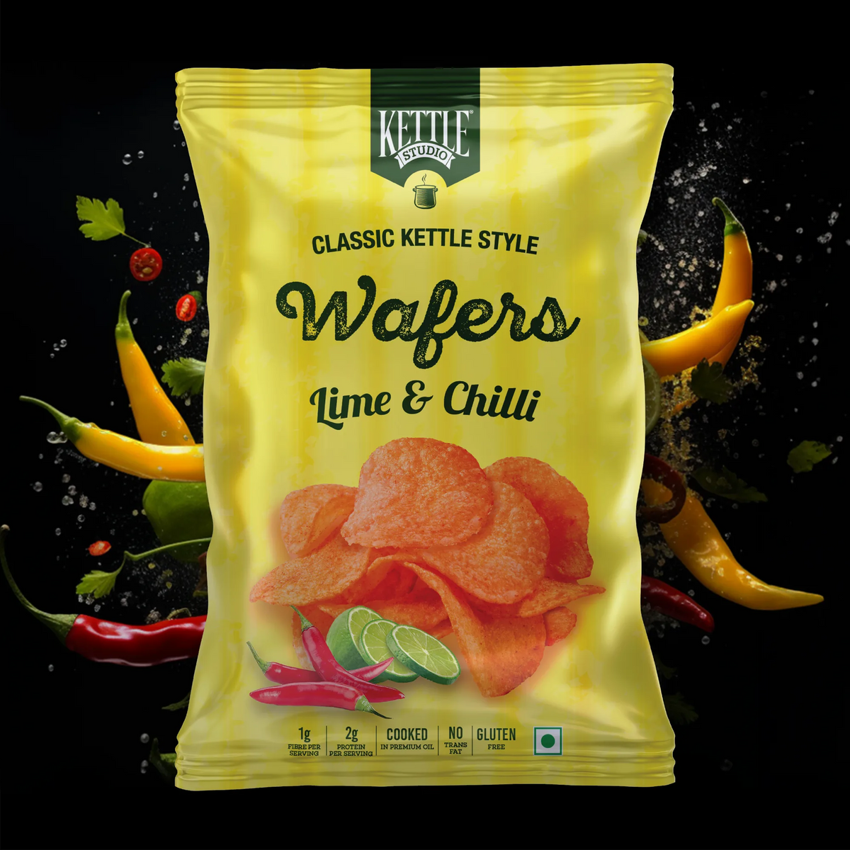 Kettle Style Wafers Lime & Chilli pack by Kettle Studio