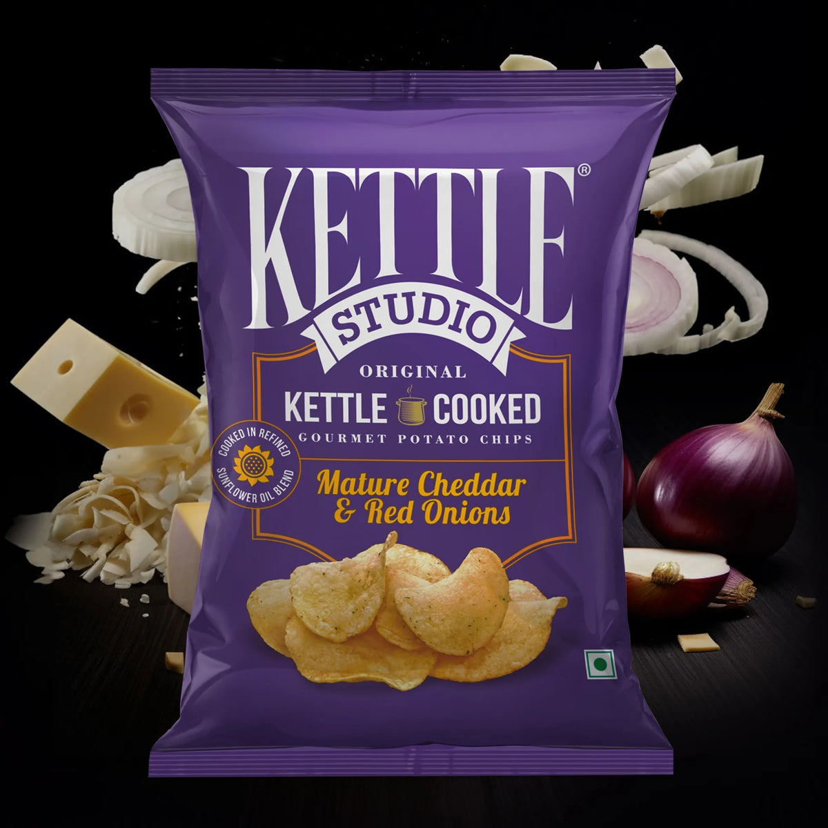 Kettle Studio Medium Pack Carton - Mature Cheddar & Red Onions 60g x 48 Packs